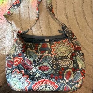 Vera Bradley Quilted Floral Bag in Red and Gray